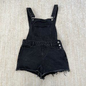 Superdown Shortalls Jeans Overalls Shorts M Black 100% Cotton